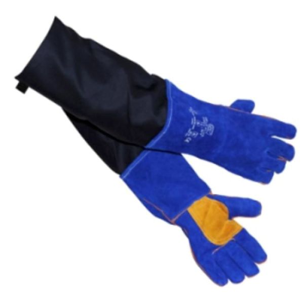 WELDERS SPLIT LEATHER GAUNTLET LINED C/W FR-COTTON EXTRA ARM PROTECTOR