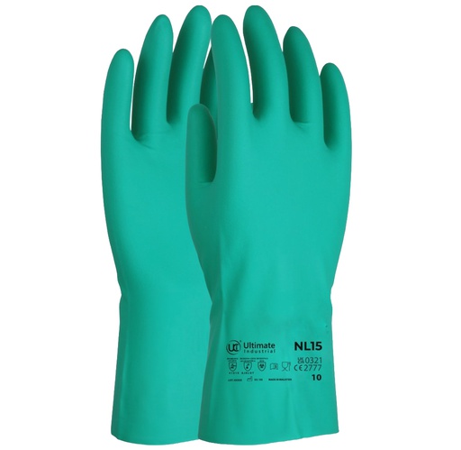 [GL375] NL15 CHEMICAL RESISTANT 13 INCH FLOCK LINED NITRILE GAUNTLET