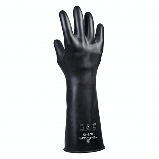 [GL382] SHOWA 878 EN374 BUTYL RUBBER CHEMICAL GAUNTLET GLOVES