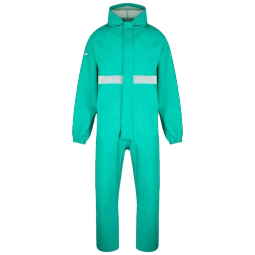 [BS033] CHEM FR BOILERSUIT WITH HOOD, ELASTICATED WRISTS AND REFLECTIVE TAPE FRBH-EW-R