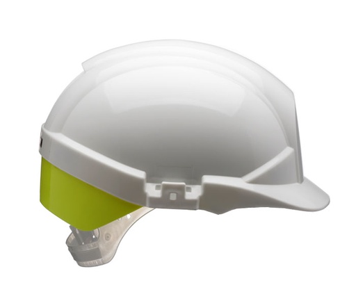 [HH130] REFLEX SAFETY HELMET SLIP RATCHET WHITE C/W YELLOW REAR FLASH