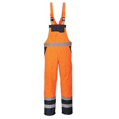 [BS141] S489 CONTRAST BIB & BRACE LINED EN20471