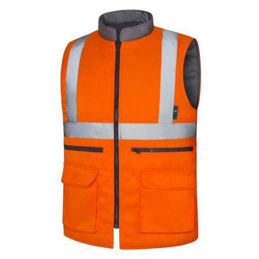 [BW032] AQUA REVERSIBLE POLYCOTTON BODYWARMER